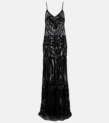 Sequined semi-sheer gown | Norma Kamali