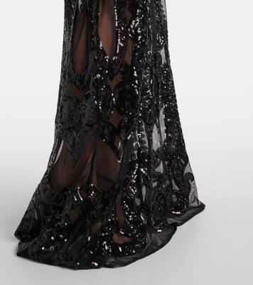 Sequined semi-sheer gown | Norma Kamali