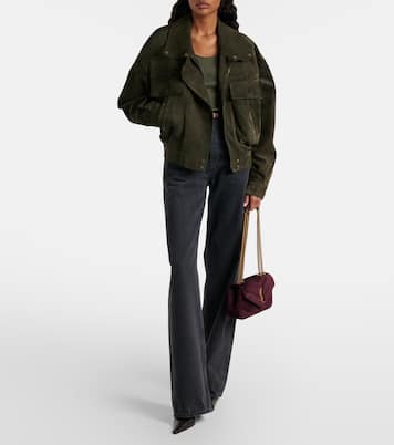 Schultertasche Loulou Small aus Veloursleder | Saint Laurent