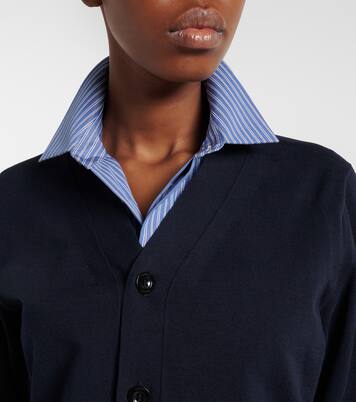 Layered striped cotton cardigan | Sacai