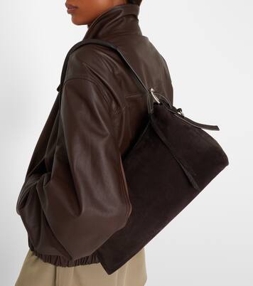 Schultertasche Small aus Veloursleder | Lemaire