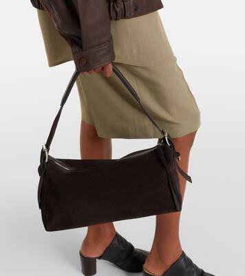 Schultertasche Small aus Veloursleder | Lemaire