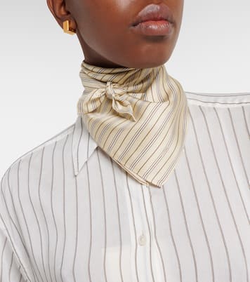 Foulard rayé en soie | Toteme