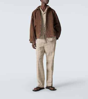 Checked silk and linen tweed jacket | Auralee