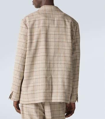 Checked silk and linen tweed jacket | Auralee