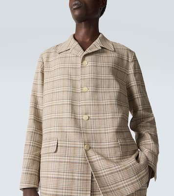 Checked silk and linen tweed jacket | Auralee