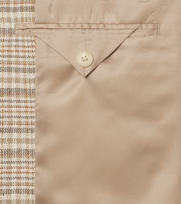 Checked silk and linen tweed jacket | Auralee