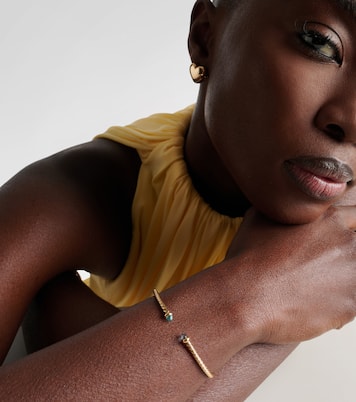 Cablespira® Flex Micro 18kt gold cuff bracelet with topaz | David Yurman