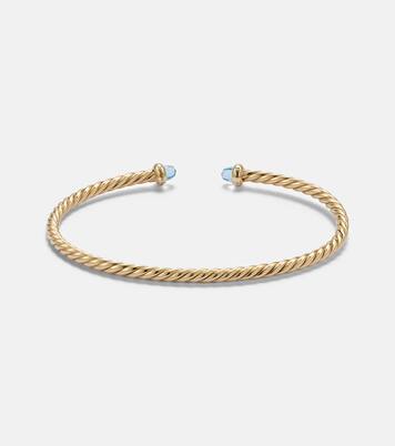 Cablespira® Flex Micro 18kt gold cuff bracelet with topaz | David Yurman