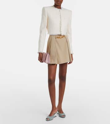 Suede cutout wedge mules | Balmain