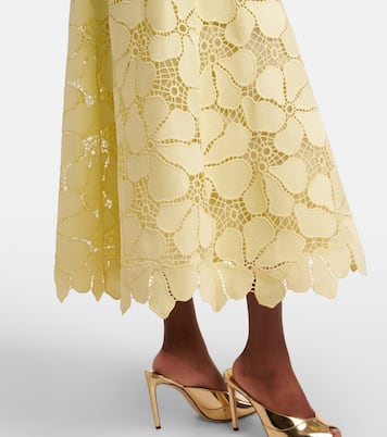 Floral silk-blend guipure midi dress | Elie Saab