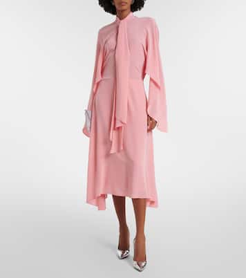 Tie-neck silk midi dress | Stella McCartney