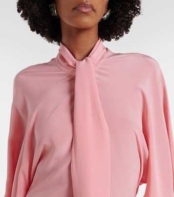 Tie-neck silk midi dress | Stella McCartney
