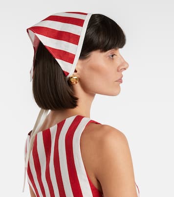 Pamela striped linen head wrap  | Posse