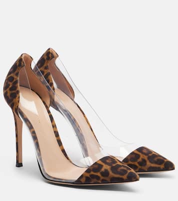 Plexi leopard-print suede and TPU pumps | Gianvito Rossi