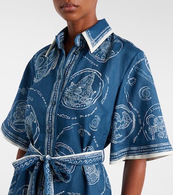 Robe chemise Lucky en lin à ceinture | Alémais