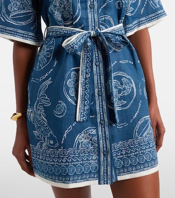 Robe chemise Lucky en lin à ceinture | Alémais