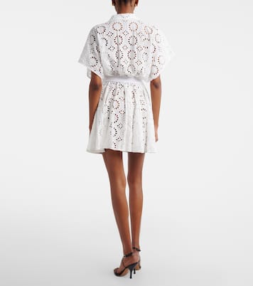 Belted broderie anglaise cotton mini dress | Norma Kamali