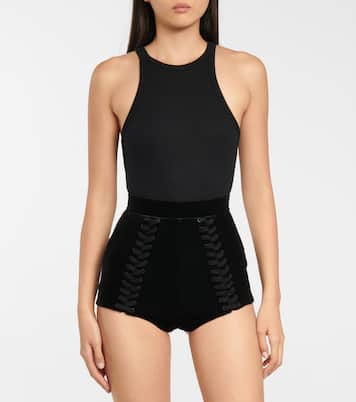 High-Rise Shorts Nixon aus Samt | Alex Perry