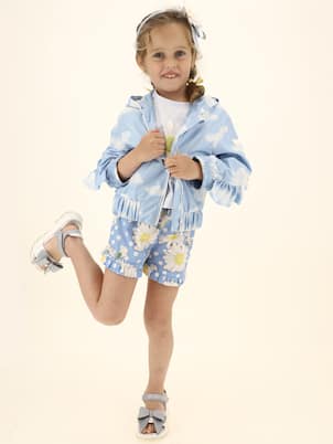 Floral polka-dot poplin shorts | Monnalisa