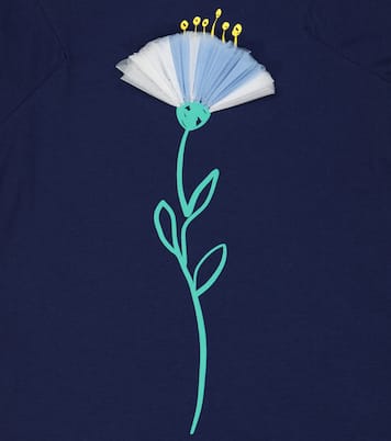 Floral print cotton T-shirt dress | Il Gufo