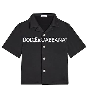 Logo cotton-blend bowling shirt | Dolce&Gabbana Kids