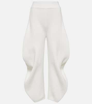 High-rise knit barrel-leg pants | Alaïa