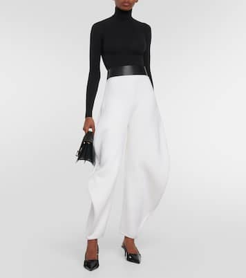 High-rise knit barrel-leg pants | Alaïa