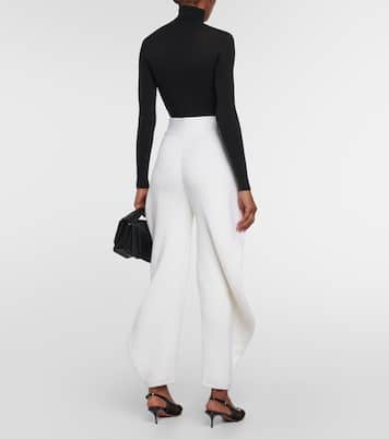 High-rise knit barrel-leg pants | Alaïa