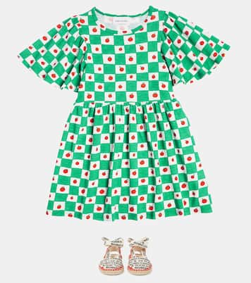 Tomato ruffled cotton dress | Bobo Choses