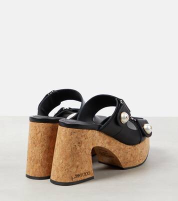 Verzierte Plateausandalen Fayence aus Leder | Jimmy Choo