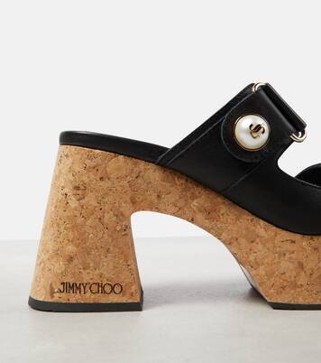 Verzierte Plateausandalen Fayence aus Leder | Jimmy Choo