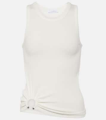 Ring-detail cotton-blend jersey tank top | Rabanne