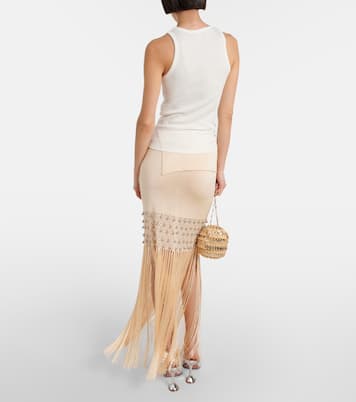 Ring-detail cotton-blend jersey tank top | Rabanne