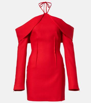 Robe midi en laine mélangée | David Koma