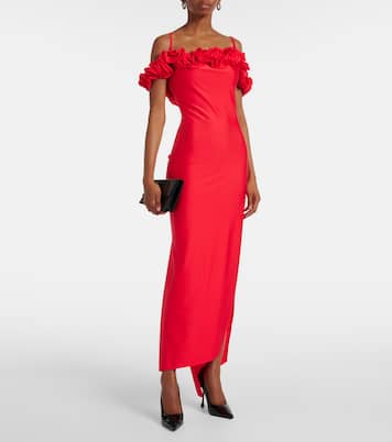 Floral-appliqué jersey gown | Coperni