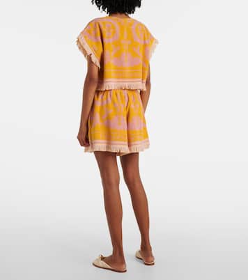 Wylie fringed cotton terry crop top | Zimmermann