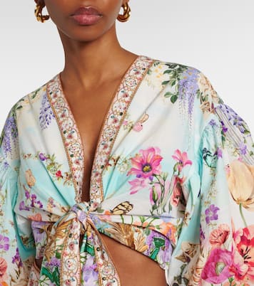 Bedrucktes Cropped-Top aus Baumwolle | Camilla