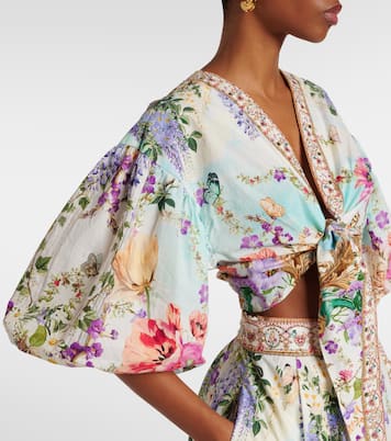 Bedrucktes Cropped-Top aus Baumwolle | Camilla