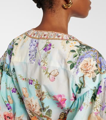 Bedrucktes Cropped-Top aus Baumwolle | Camilla