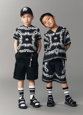 Cotton gabardine shorts | Dolce&Gabbana Kids
