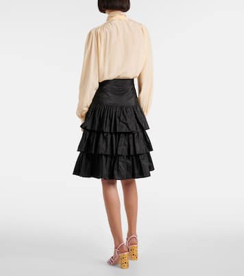 Silk taffetta midi skirt | Valentino