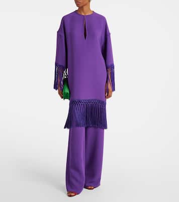 Vestido corto de Cady Couture con flecos | Valentino