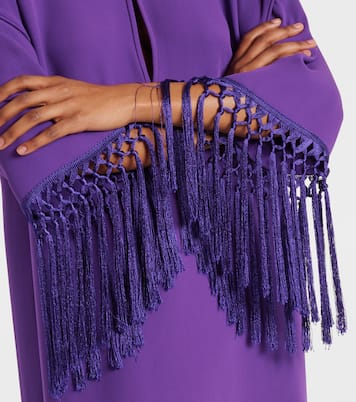 Vestido corto de Cady Couture con flecos | Valentino