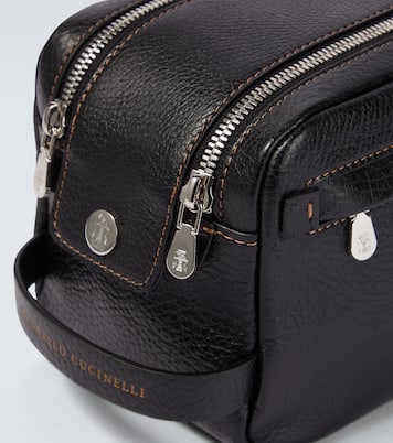 Trousse de toilette en cuir | Brunello Cucinelli