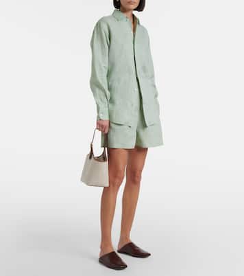 Bermuda Angelo à taille haute en lin | Loro Piana