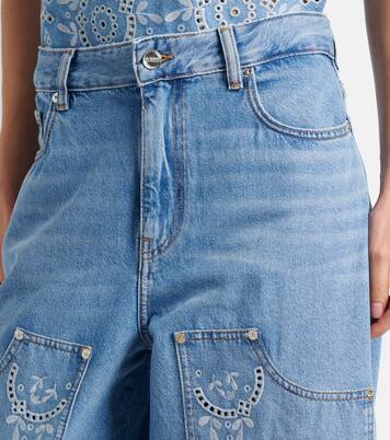 Jean barrel à broderies anglaises | Ganni
