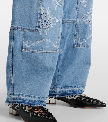 Jean barrel à broderies anglaises | Ganni
