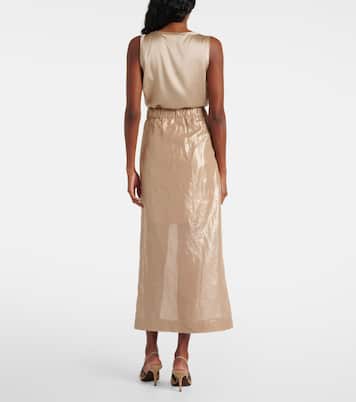 Coated cotton wrap skirt | Brunello Cucinelli