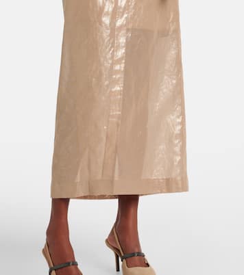 Coated cotton wrap skirt | Brunello Cucinelli
